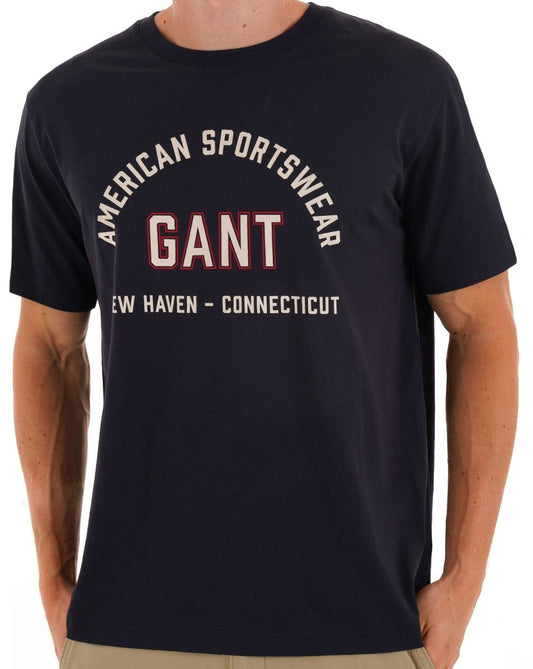 Gant Grafik-T-Shirt Marineblau