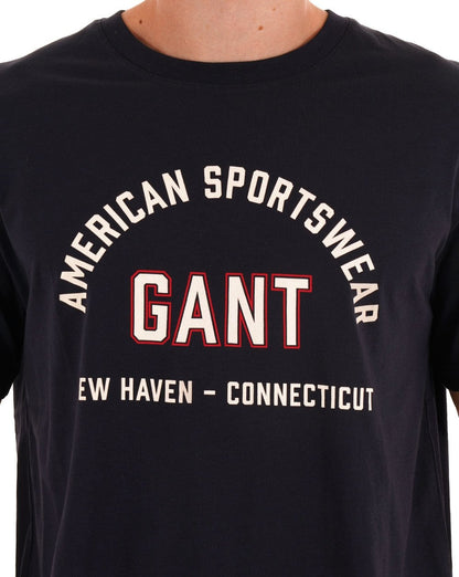 Gant Grafik-T-Shirt Marineblau