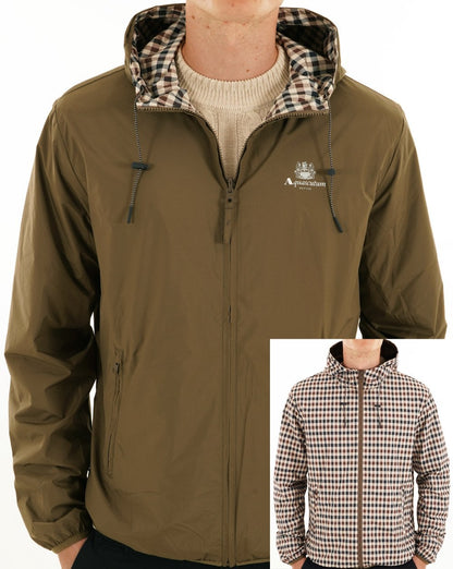 Aquascutum Wendejacke mit Kapuze im Matrosenstil, Armeegrün