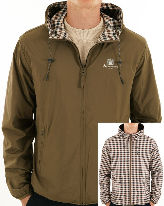 Aquascutum Wendejacke mit Kapuze im Matrosenstil, Armeegrün