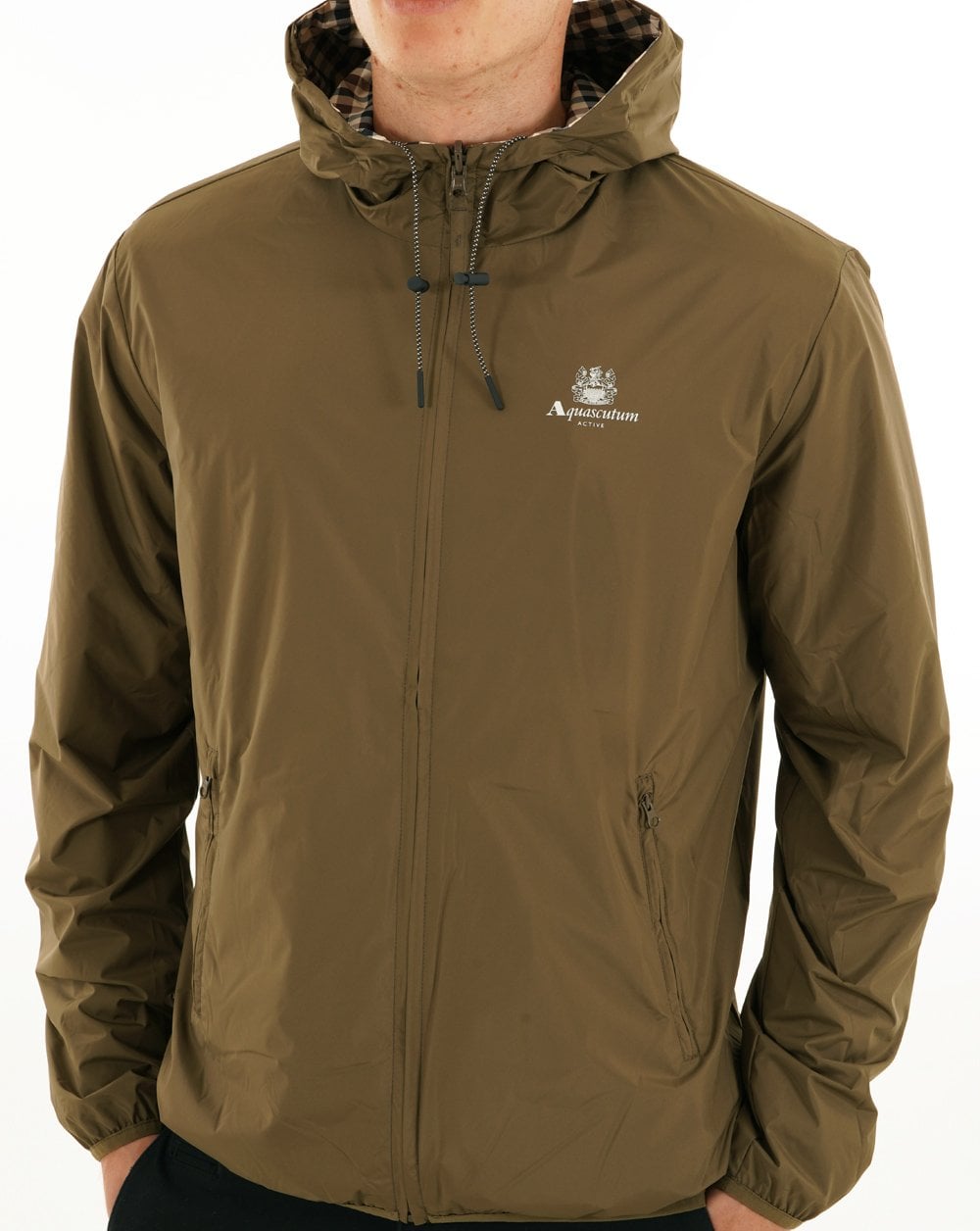 Aquascutum Hooded Sailor Reversible Jacket Army Green