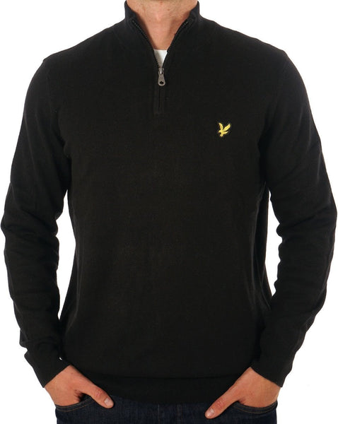 Lyle & Scott Cotton Merino 1/4 Zip Jumper Jet Black