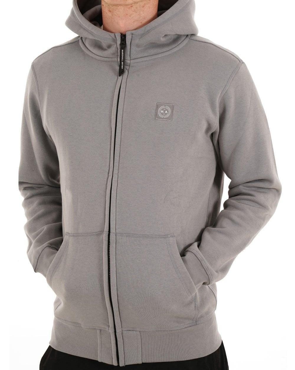 Marshall Artist Marchio Kapuzenpullover mit durchgehendem Reißverschluss, Monument Grey