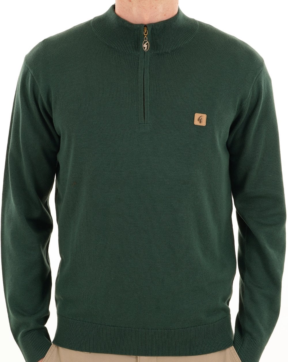 Gabicci Vintage Naxton 1/4 Zip Strickpullover IVY Grün