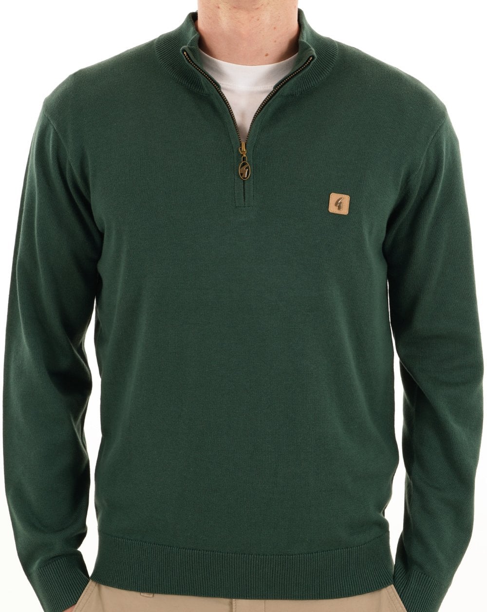 Gabicci Vintage Naxton 1/4 Zip Strickpullover IVY Grün