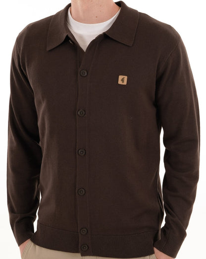 Gabicci Vintage Azima Vollknopf-Polo DK Braun