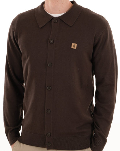 Gabicci Vintage Azima Vollknopf-Polo DK Braun