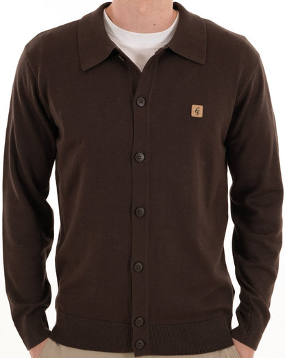 Gabicci Vintage Azima Vollknopf-Polo DK Braun