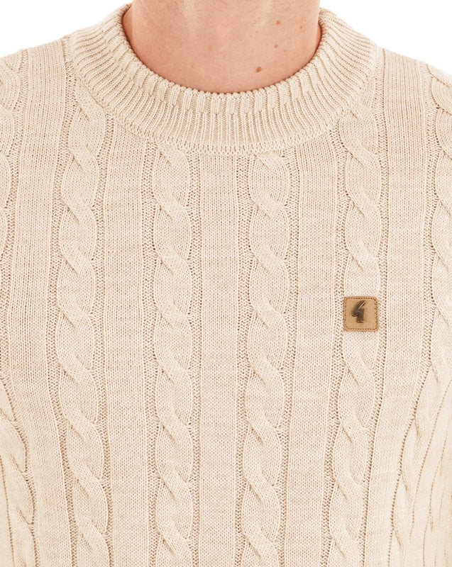 Gabicci Vintage Temor Cable Knit Jumper Parchment