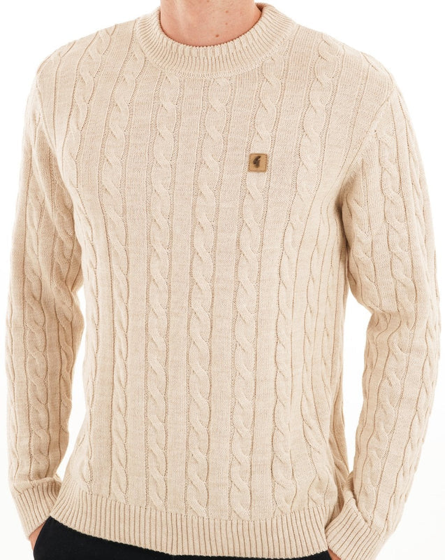 Gabicci Vintage Temor Cable Knit Jumper Parchment