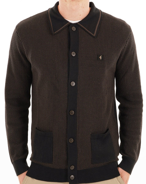 Gabicci Vintage Noel Button Through Knit Black