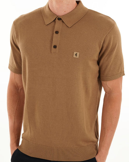 Gabicci Vintage Jackson Knit Polo Muskatnuss
