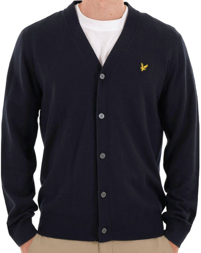Lyle & Scott Baumwoll-Merino-Cardigan, Dunkelblau