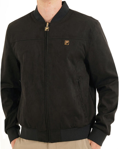 Fila Jacke in Gold-Wildlederoptik, Schwarz