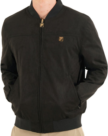 Fila Jacke in Gold-Wildlederoptik, Schwarz