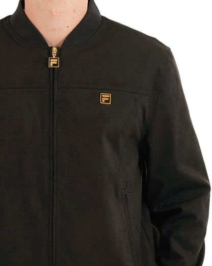 Fila Jacke in Gold-Wildlederoptik, Schwarz