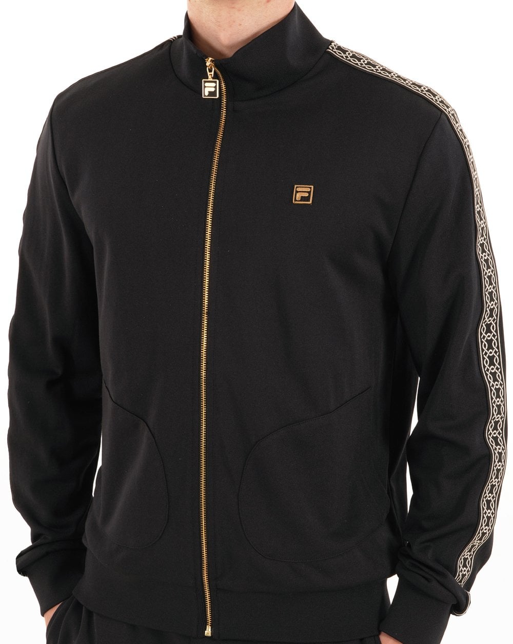 Fila Gold Roman Tapeed Track Top Schwarz
