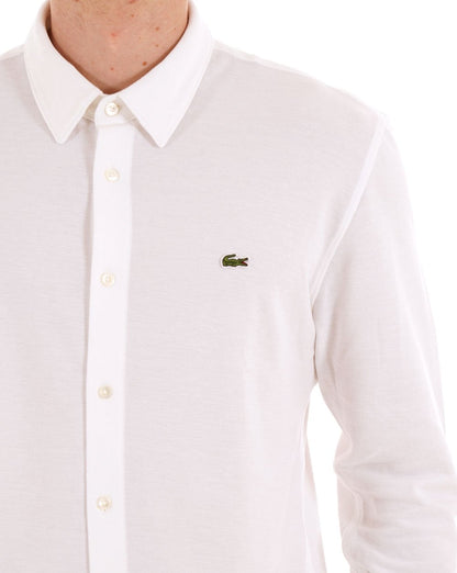 Lacoste Baumwoll-Piqué-Hemd Weiß