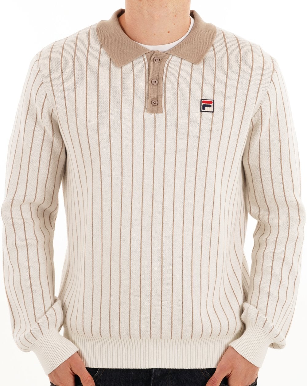 Fila Vintage Kobe Strickpolo Gardenia/Stone