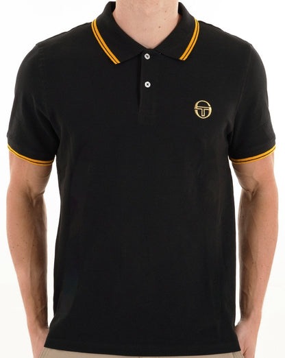 Sergio Tacchini Poloshirt mit Farbverlauf, Schwarz/Gold