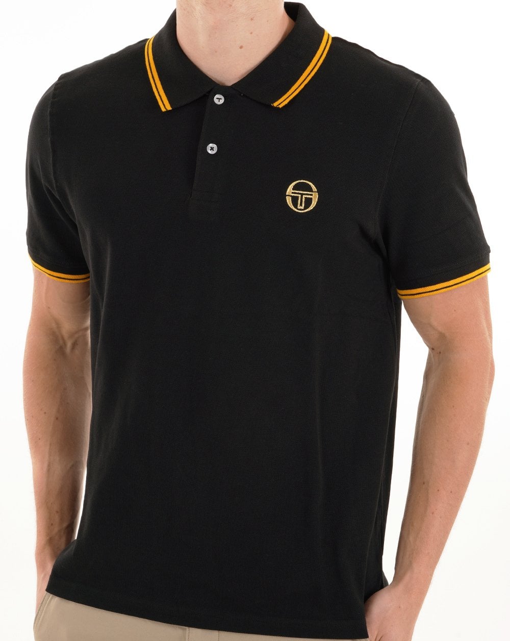 Sergio Tacchini Poloshirt mit Farbverlauf, Schwarz/Gold