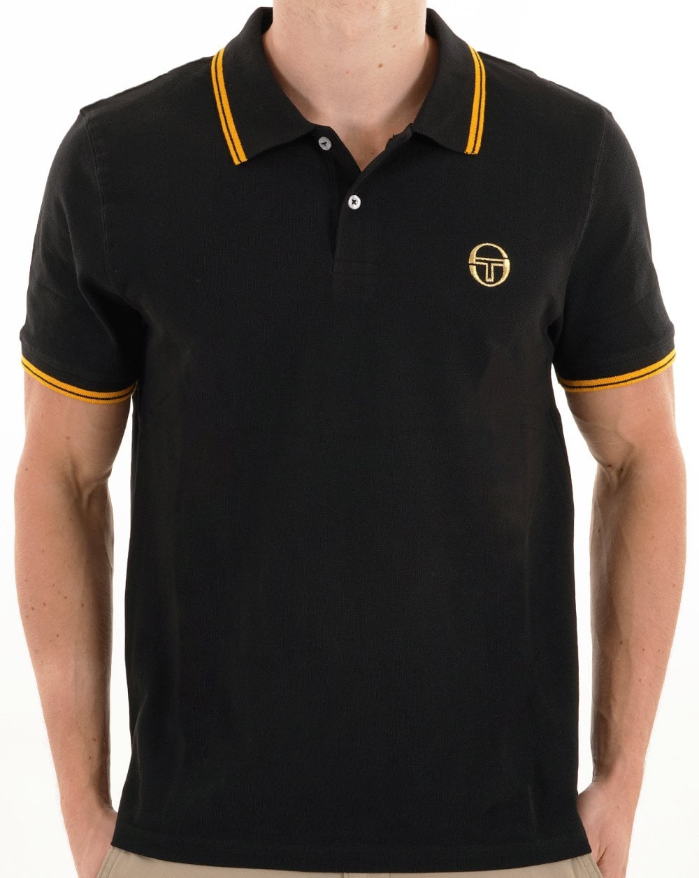 Sergio Tacchini Poloshirt mit Farbverlauf, Schwarz/Gold