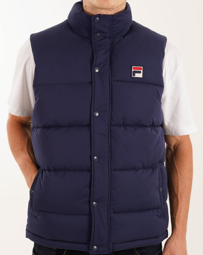 Fila Vintage Blaze Wattierte Weste Marineblau