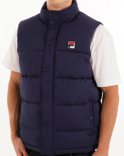 Fila Vintage Blaze Wattierte Weste Marineblau