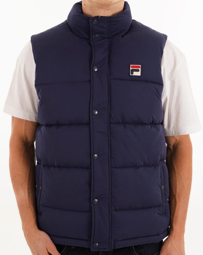 Fila Vintage Blaze Wattierte Weste Marineblau