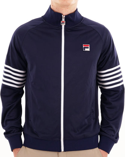 Fila – Vintage-Trainingsoberteil mit 5 Streifen in Marineblau