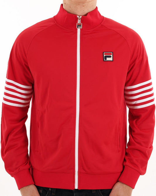 Fila Vintage 5-Streifen-Trainingsjacke Rot/Weiß