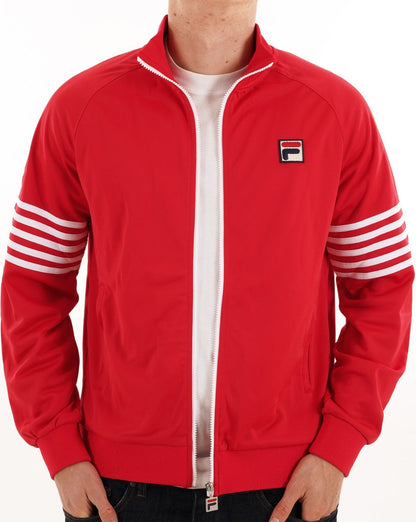 Fila Vintage 5-Streifen-Trainingsjacke Rot/Weiß
