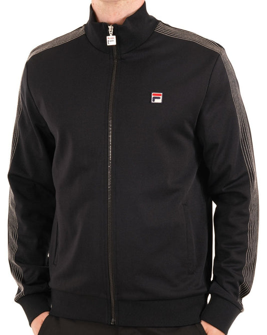 Fila Trainingsjacke mit Vintage-Ziernaht, schwarz