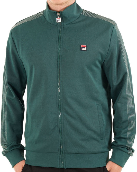 Fila Vintage Trainingsjacke mit Ziernähten, Dunkelgrün