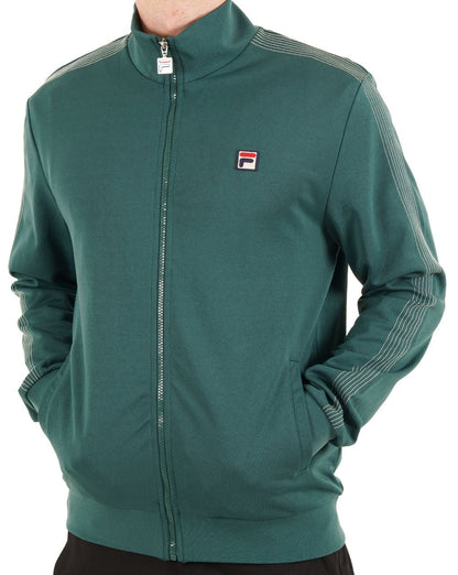 Fila Vintage Trainingsjacke mit Ziernähten, Dunkelgrün