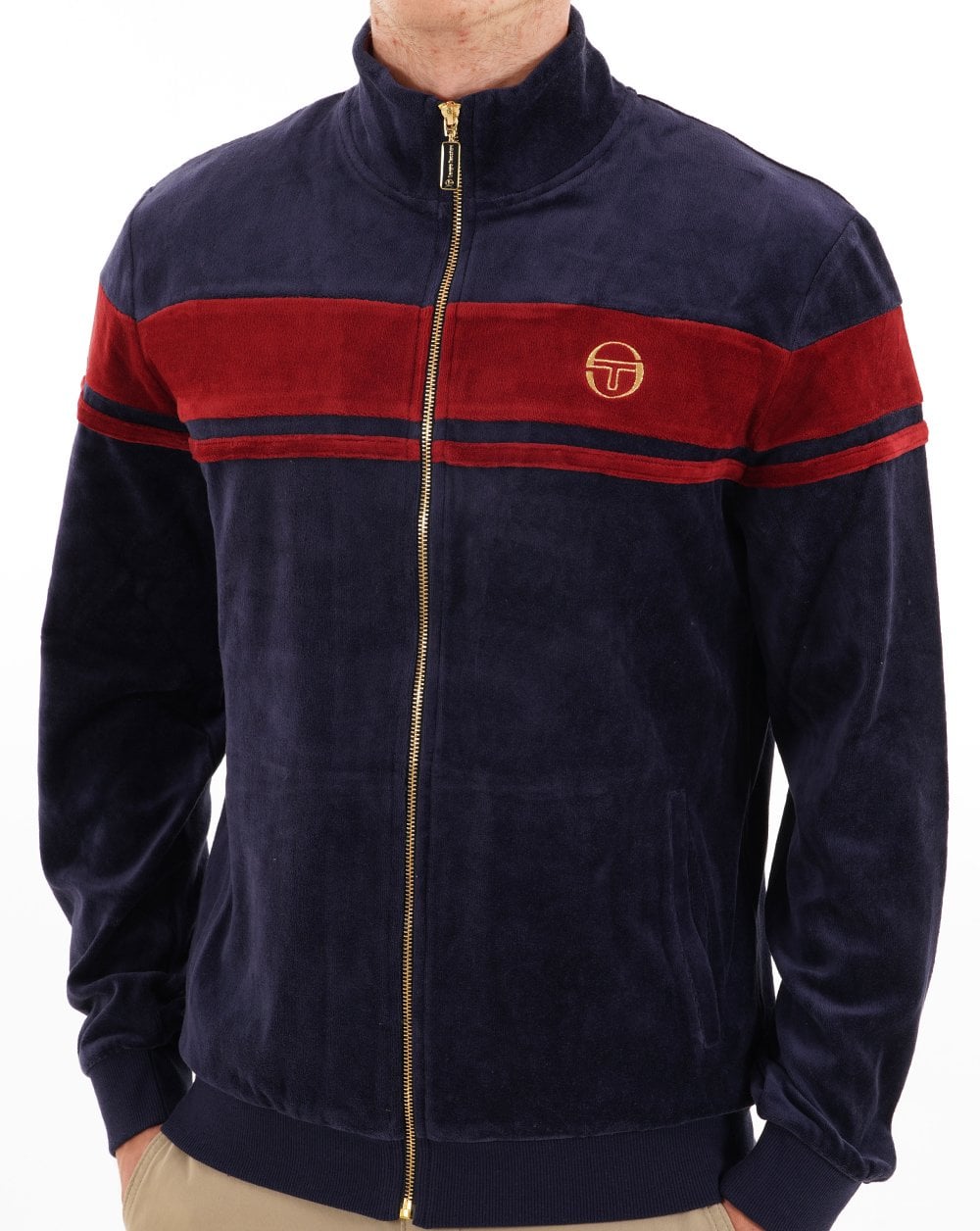 Sergio Tacchini Masters Velours Trainingsjacke Marineblau / Merlot