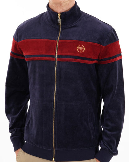 Sergio Tacchini Masters Velours Trainingsjacke Marineblau / Merlot