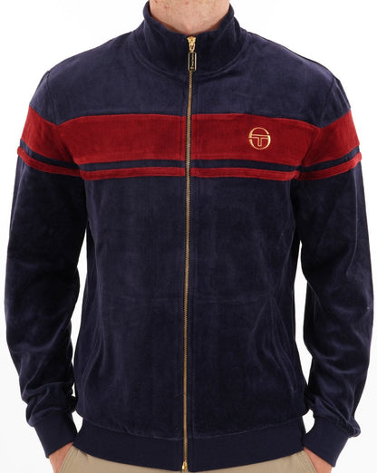 Sergio Tacchini Masters Velours Trainingsjacke Marineblau / Merlot