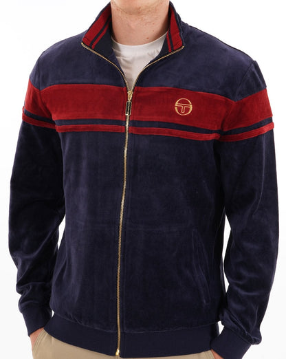 Sergio Tacchini Masters Velours Trainingsjacke Marineblau / Merlot