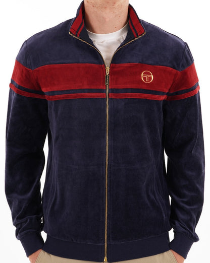 Sergio Tacchini Masters Velours Trainingsjacke Marineblau / Merlot