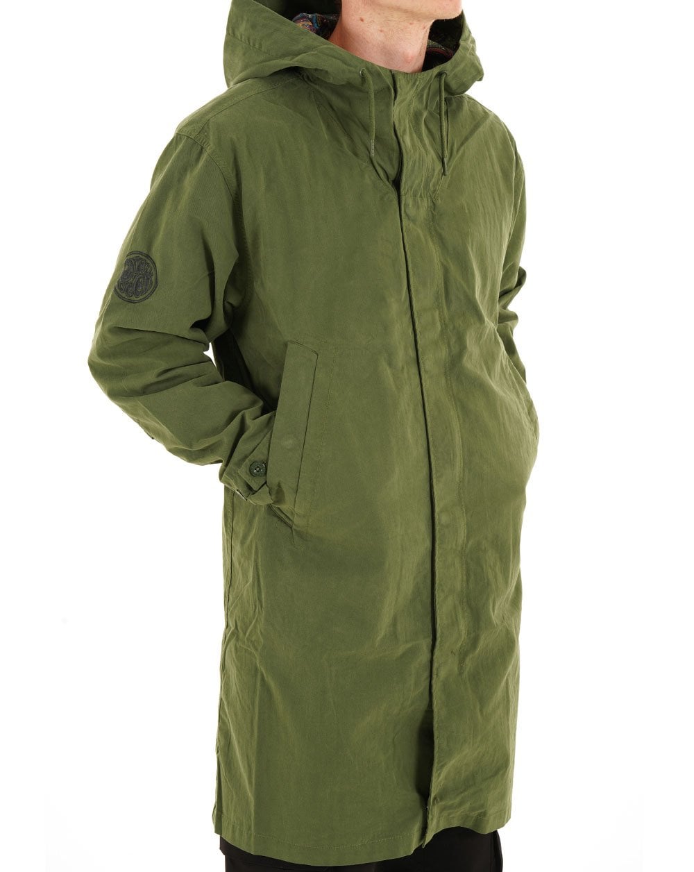 Hübscher grüner Feltham-Parka, Khakigrün