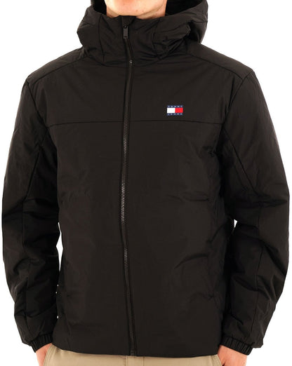 Tommy Jeans Logo-Steppjacke Schwarz