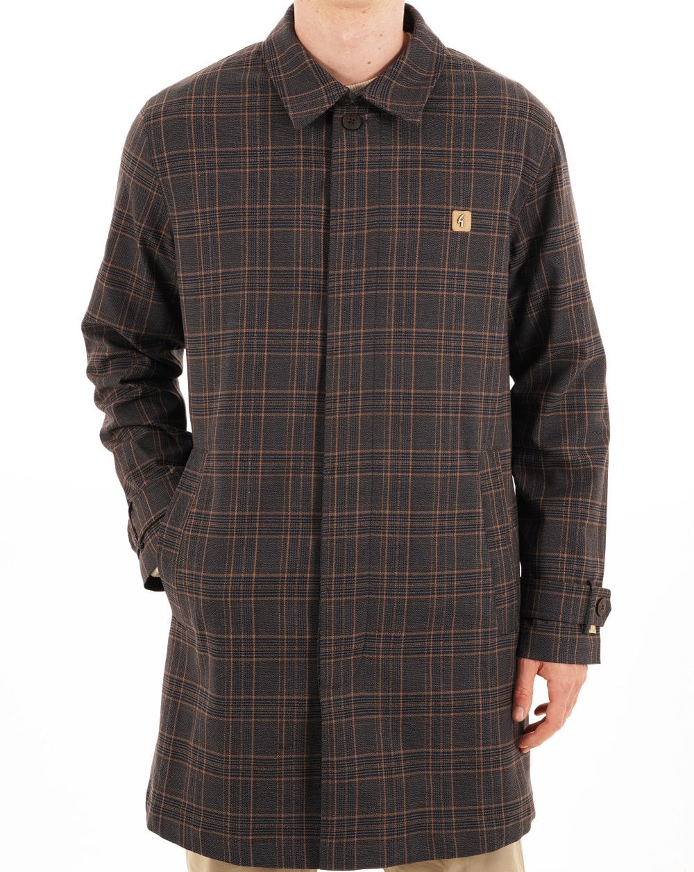 Gabicci Vintage Houghton Check Mac Anthrazit