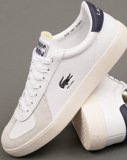 Lacoste Baseshot Pro Leder-Sneaker Weiß/Marineblau