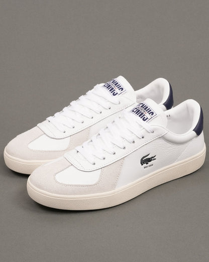 Lacoste Baseshot Pro Leder-Sneaker Weiß/Marineblau