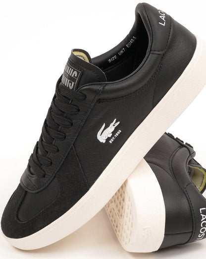 Lacoste Baseshot Pro Leder-Sneaker Schwarz/Cremeweiß