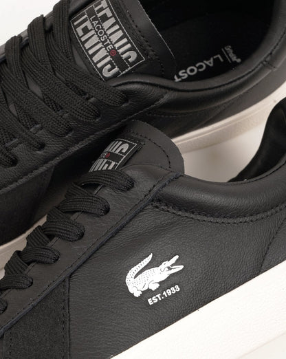 Lacoste Baseshot Pro Leder-Sneaker Schwarz/Cremeweiß