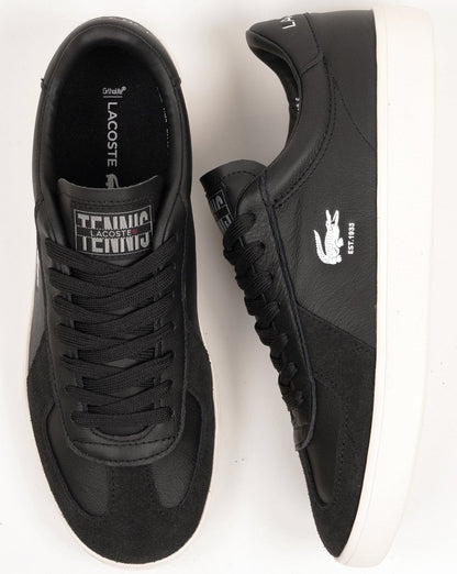 Lacoste Baseshot Pro Leder-Sneaker Schwarz/Cremeweiß