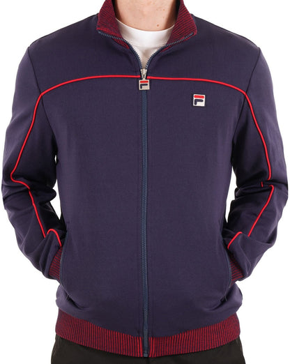 Fila Vintage Trainingsjacke mit Kontrastpaspelierung, Marineblau