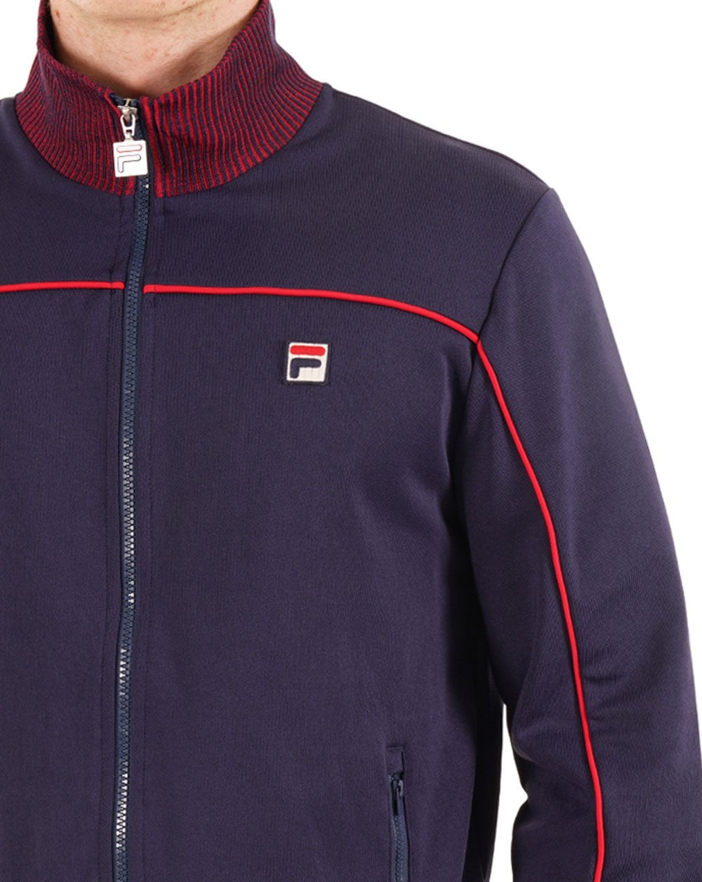Fila Vintage Trainingsjacke mit Kontrastpaspelierung, Marineblau